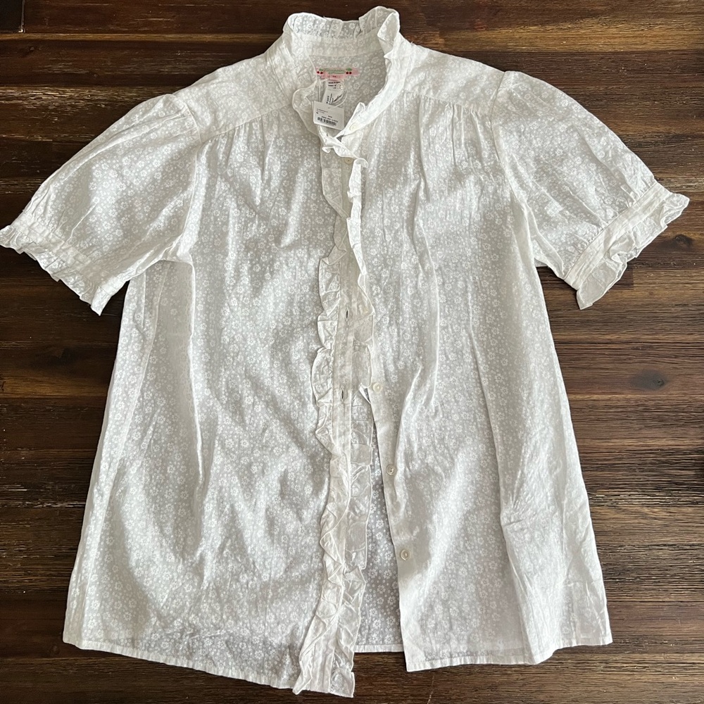 BONPOINT white button up blouse